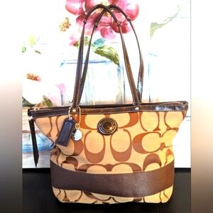 Coach Signature Stripe Tote